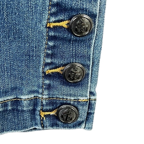 Talbots Jeans 8 Blue Denim Crop Flawless Button Hem 5 Pocket‎ Stretch Casual - Picture 5 of 9